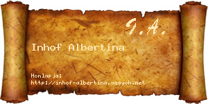 Inhof Albertina névjegykártya